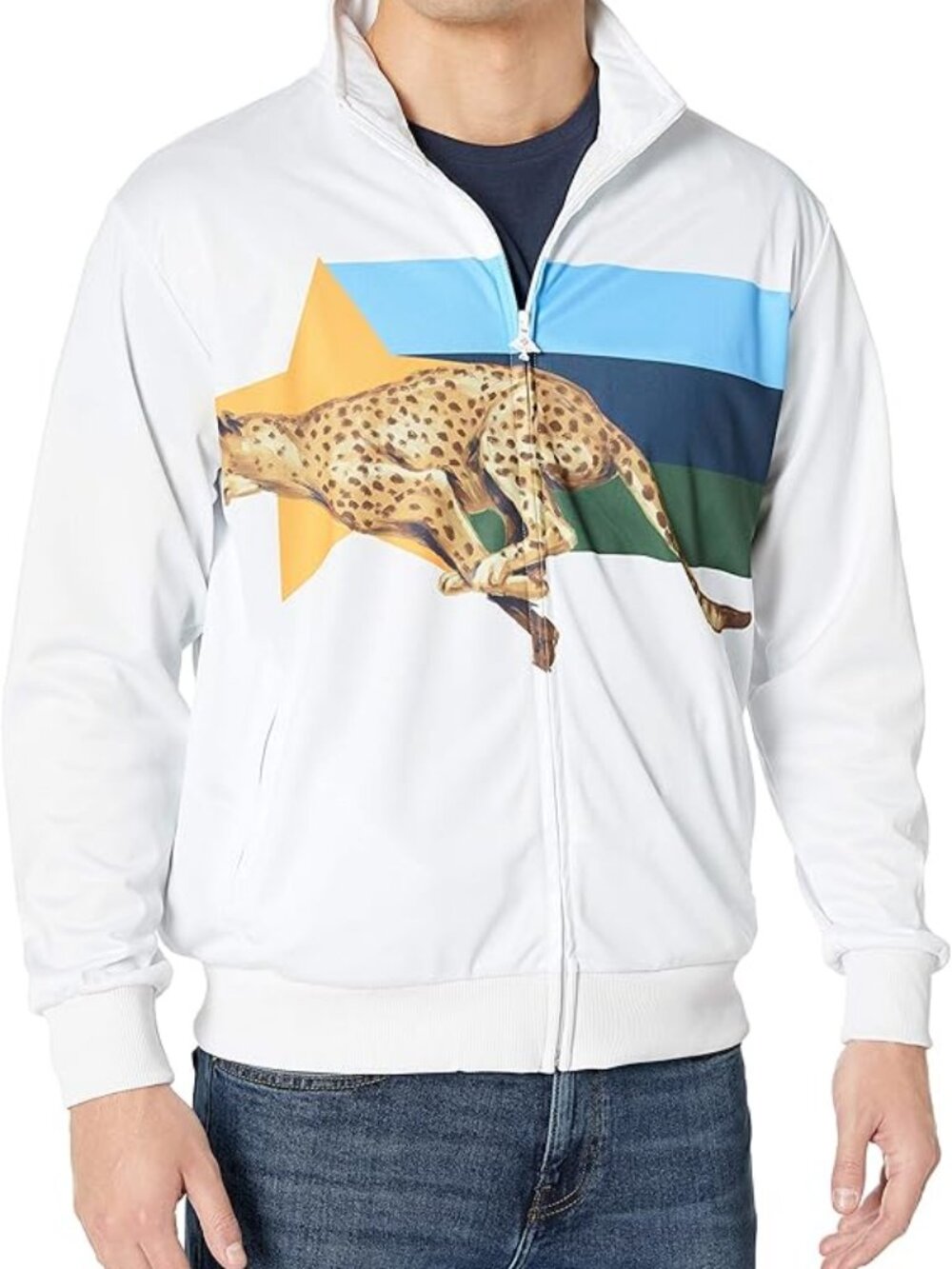 Lifted Research Group (LRG) Men's Zip Track Jacket, White, Size Large NEW